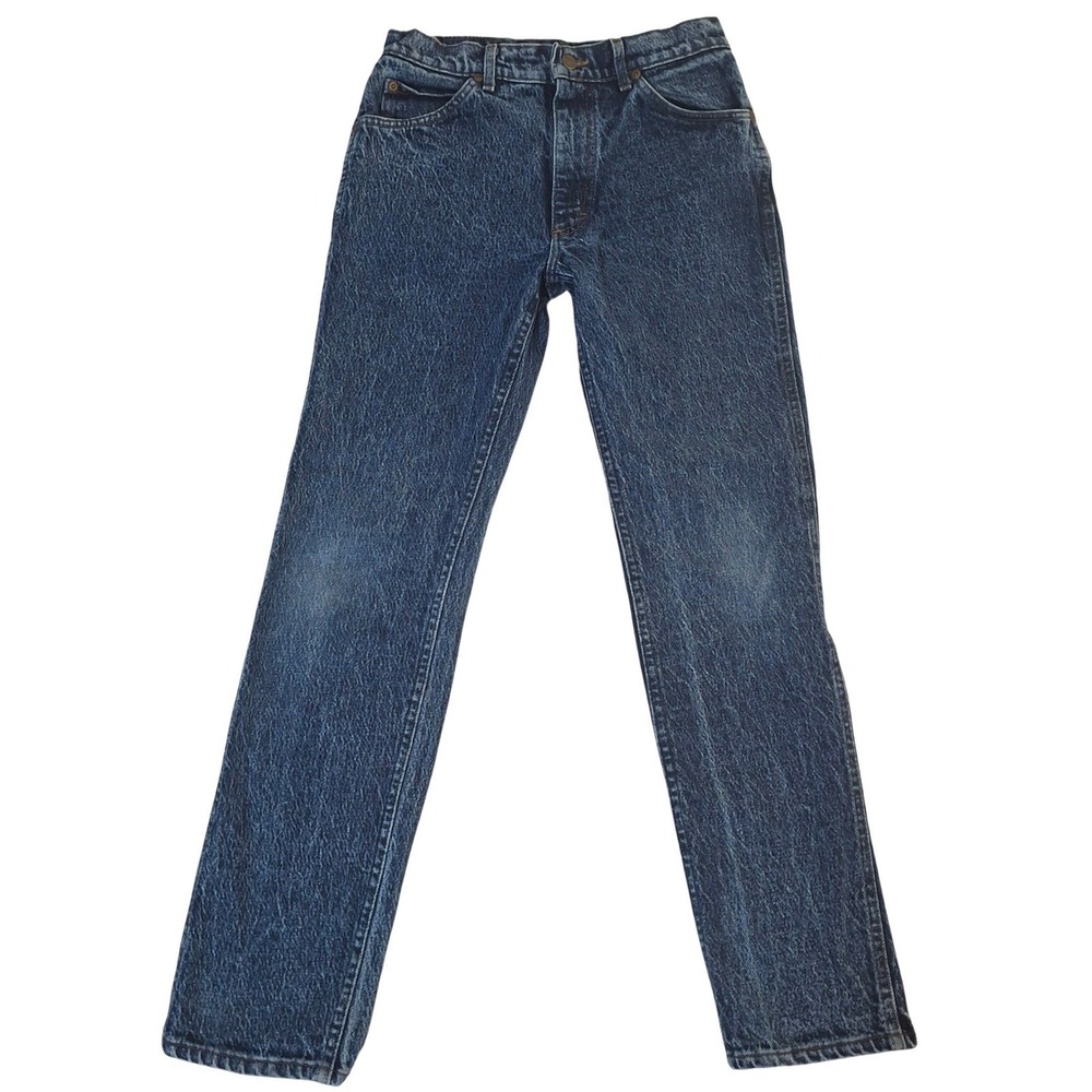 Vintage 80s Lee Riders Jeans Mens 30x30* Acid Wash Blue Straight Denim Made USA